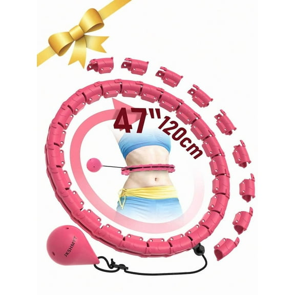 Smart Weighted Hula Circle Hoop For Adults Weight Loss, Infinity Fitness Hoop, Fit Hoop Plus Size 47 Inch Waist, 24 Detachable Links, Suitable For Women And Beginners