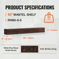 thumbnail image 3 of VEVOR Fireplace Mantel Wood Shelf Floating Rustic Fireplace Mantel 60" Brown, 3 of 9