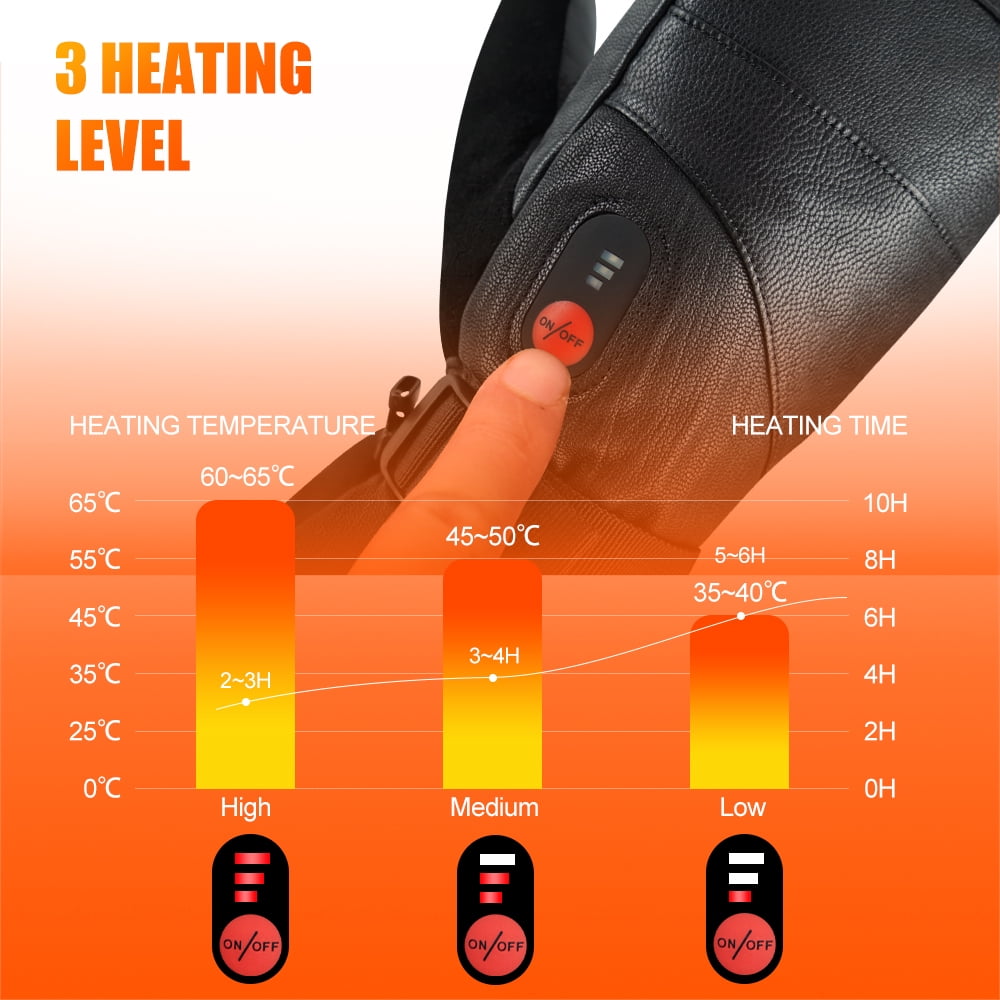 Savior Heat Waterproof Men Women electric Heated Gloves for Motorcycle Riding Cycling Fishing Ski Hiking 3 Temperature Setting Levels Touchscreen Hand Warmer |2 Pack Rechargeable 7.4V 2200mAh Battery