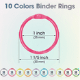 thumbnail image 5 of 100PCS Binder Rings with 1 Clear Organizer Box - 1 1/5 Inch Colorful Metallic Loose Leaf Paper Rings, 5 of 6