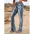 thumbnail image 3 of ROAD MARKINGS Women's Jeans with Decorative Back Pockets, Light Blue Wash, Contrast Stitching (US, Alpha, Large, Regular, Regular, Light Blue), 3 of 5