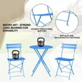 thumbnail image 2 of TROPOW 3 Piece Bistro Set Folding Outdoor Furniture Sets, Outdoor Patio Table and 2 Chairs for Balcony, Garden, Small Space, All Weather & No Assembly Required, Portable Cafe Set, 2 of 8