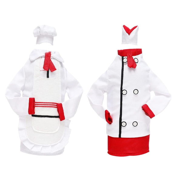 2pcs Botella de vino tinto Vino Vino Cover Decorative Chef Uniforme de botella Ornamento