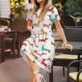 thumbnail image 3 of Disketp Dachshund Dog Puppy para Vestido de Manga Corta para Mujeres, Vestidos de Verano para Mujeres, Casual y Holgado para la Playa, 3 of 6