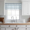 thumbnail image 3 of Blue Plaid Valance Curtains for Kitchen/Living Room/Bathroom/Bedroom Window, Rod Pocket Small Topper Half Short Window Curtains Voile Sheer Scarf, Country Cute Love Pastoral Heart Lattice 42"x18", 3 of 8
