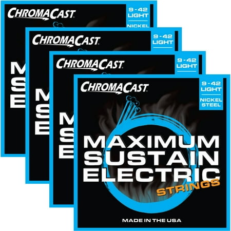 ChromaCast Maximum Sustain Light Gauge(.009-.042) Electric Guitar Strings, 4