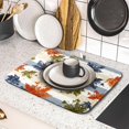 thumbnail image 5 of Autumn Colorful Maple Leaves Dish Drying Mat for Kitchen Counter,Blue and White Stripe Drying Mat 16 x 18 Inch with Absorbent Reversible Microfiber Dish Drying Pad Dish Rack Drainer Mat for Coffee Bar, 5 of 6