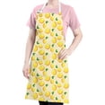 thumbnail image 5 of Yellow Lemon Fruit Leaves Beige Pattern Apron-Garden Aprons for Women with Pockets-Cotton Linen Waterproof Kitchen Cooking Gardening Aprons Adjustable for Kitchen,Cooking,BBQ and Salon 33x27 Inch, 5 of 7