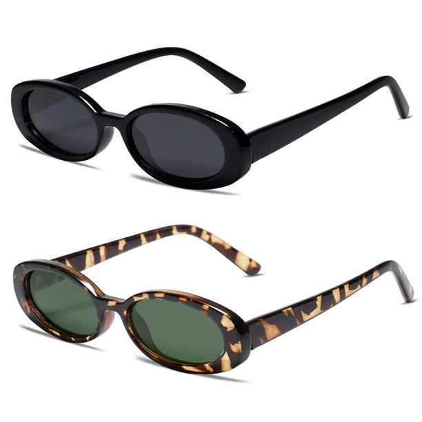 Gafas de sol VANLINKER de los años 90, retro, vintage, ovaladas, UV400, paquete de 2