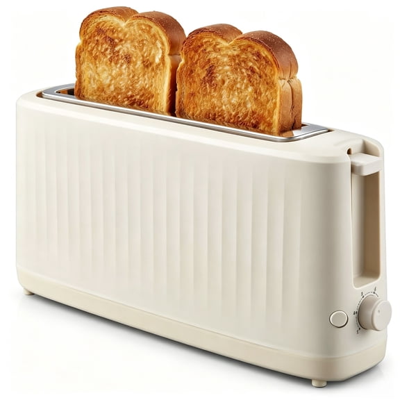 ECT2517C SLIMTOAST™ 2-Slice Long Slot Toaster, Cool-Touch Body, 6 Browning Shades, Extra-Wide 1.5" Slot for Artisan Bread, Bagels, Waffles & English Muffins, Cremello