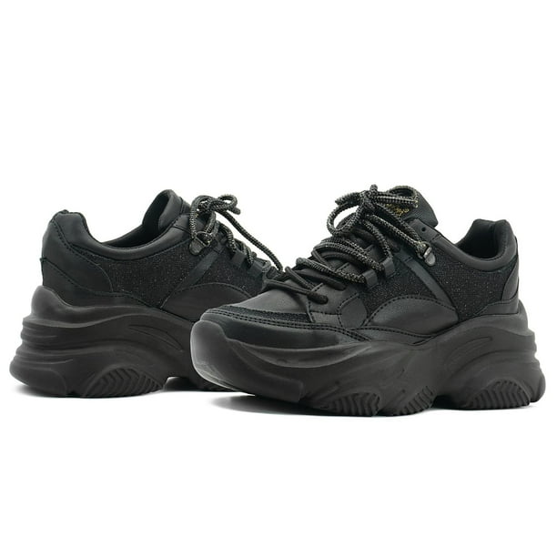 Tenis Plataforma Dama Line Sport Suela Chunky 22-26 Colores negro