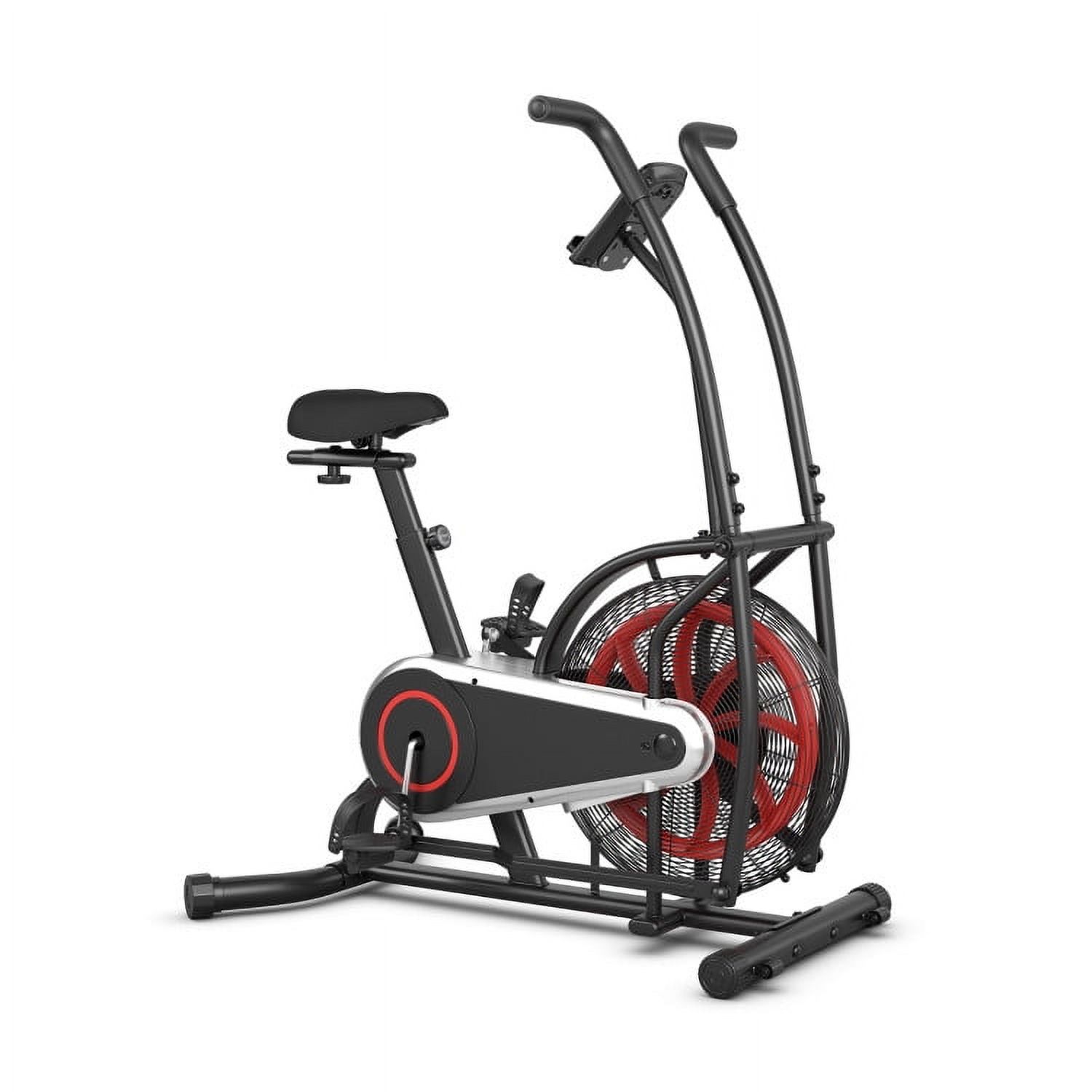 Yardi Yard Upright Air Bike with Unlimited Resistance-Black, Cardio Climber Stepping Elliptical Machine