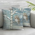 thumbnail image 3 of Orinice Snowy Tree Owl Graphic Decorative Cushion Throw Pillow Cover 1PC Winter Print for Home Living Room Sofa Bed - Aesthetic Decor 20x20in, 3 of 5