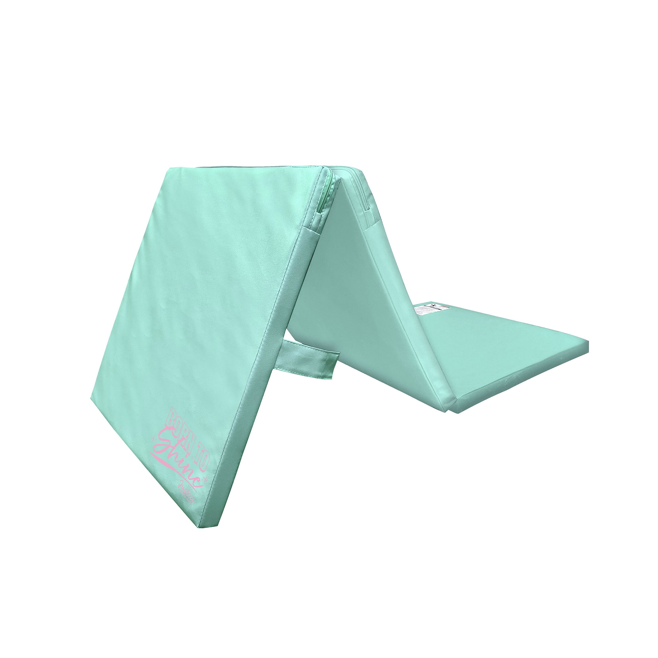 Justice 6ft Three-Fold Gymnastics Mat with Carry Handles, Teal, 1.5-inch Thickness