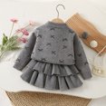 thumbnail image 3 of Mnyotv Back to Scool Clothes for Girls Cute Bow Printed Long Sleeve Tops and Mini Skirts 2Pcs Uniform Clothes Size 7-8 Years, 3 of 5