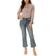 thumbnail image 2 of INSPIRAR CHIC Blusa Vintage de Manga Larga con Volantes y Cuello en V Floral para Mujeres S Blanca Rosa, 2 of 8