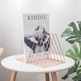 thumbnail image 3 of TFixol Metal Record Stand - Record Storage | Triangle Display Stand for 60 Records | LP Storage Case Newspaper Rack | Vinyl Record Holder for Office, CD, Magazine（gold）, 3 of 6