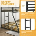thumbnail image 4 of Sesslife Metal Twin Over Full Bunk Bed, Low Profile Metal Bunk Bed with Ladder and Full-Length Guardrail, Heavy-Duty Metal Low Bunk Beds For Teens Adults, No Box Spring Needed, Black, 4 of 10