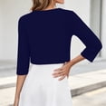 thumbnail image 7 of dazeni Women's 3/4 Sleeve Cardigan Jackets Fashion Open Front Cardigans Lightweigt Bolero Shrugs for Dresses Blue, 7 of 7