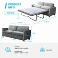 thumbnail image 2 of MUZZ Full Size Pull Out Sofa Bed, 2-in-1 Convertible Sleeper Couch with Memory Foam Mattress, Velvet Loveseat Sleeper Sofa Bed for Living Room/Apartment, Light Grey, 2 of 8