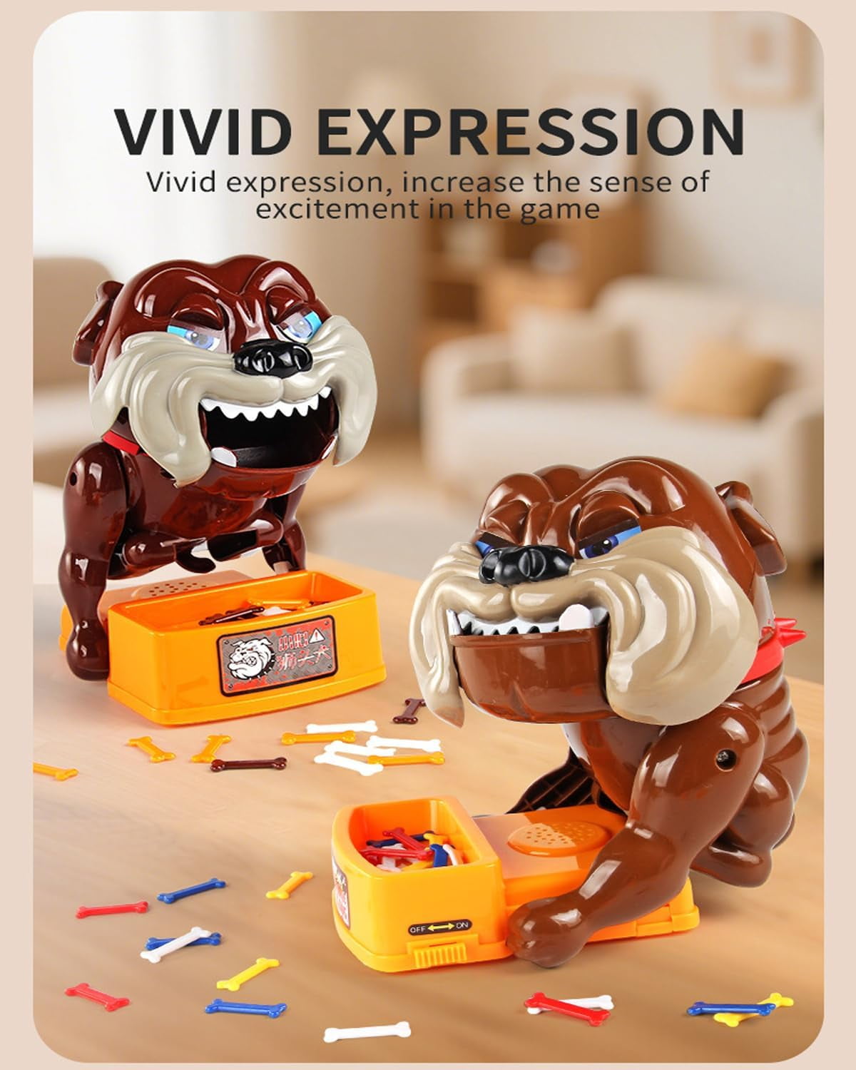 Beware of the Angry Dog game, don't wake the dog, bone-stealing game, evil bad dog escape cards, electronic barking pet toy, suitable for family gatherings and interactive fun.