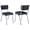 Black, variant on CARTESIAN Retro Dining Chairs, Black Upholstered with Chrome Frame, Set of 2