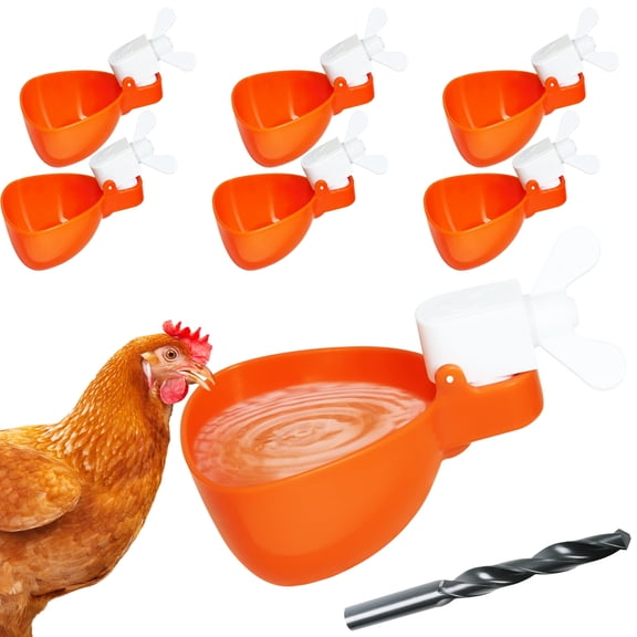 Chicken Waterer,6 Pack Large Automatic Chicken Water Cups,Chicken Water Feeder for Duck Quail Turkey Rabbit Bunny Geese Chicks Birds,Poultry Feeder Drinking Bowl Kit for Clean Watering