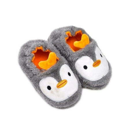 

Fangasis Boys Cozy Round Toe House Shoes Indoor Cute Flat Flats Lightweight Casual Slip On Fluffy Slides Gray 6C-6.5C