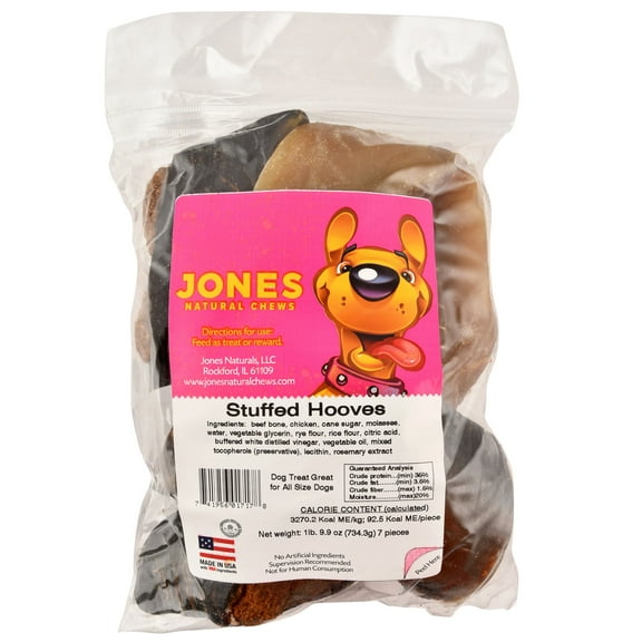 Jones Naturals Stuffed Hooves Dog Chew 7pk