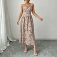 thumbnail image 2 of MYAOYI Women's Dresses Ditsy Floral Wide Strap Midi Dress Square Neck Corset Waist Flowy Summer Vacation Dress, 2 of 8