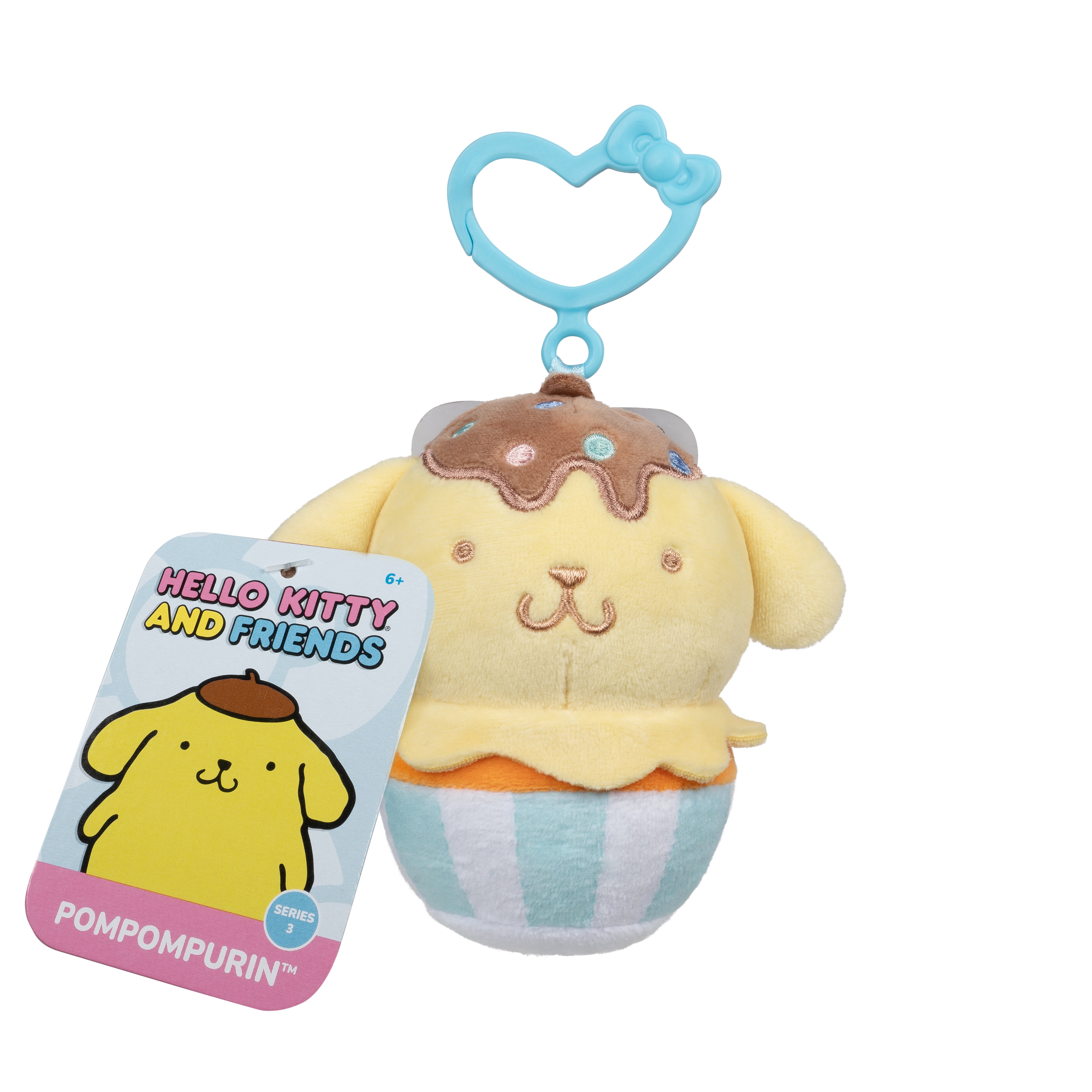 Hello Kitty and Friends, Pompompurin 4 inch Clip-On - Cupcake Themed Child's Plush