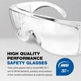 thumbnail image 3 of Visitor Clear Safety Glasses for Men/Women | ANSI Certified Eye Protection Glasses and Protective Eyewear | Anti-Scratch Coating and Wrap Around One-Piece Design Work Glasses - 1 Pair, 3 of 7