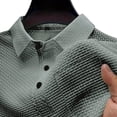 thumbnail image 4 of VgaVtl Knit Polo for Men Short Sleeve Summer Plain Collared Button Business Slim Clothes for Men Casual, 4 of 5