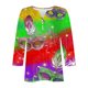 thumbnail image 4 of Fiudx Ofertas Relámpago Blusa de Manga 3/4 Corta Estampada a La Moda para Mujer, Blusa Informal con Cuello Redondo, 4 of 5