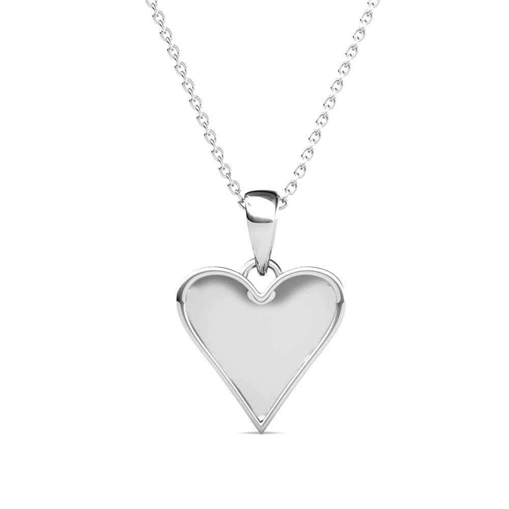 Cate & Chloe Cecilia 18k White Gold Plated Heart Pendant Necklace with Swarovski Crystals for Women