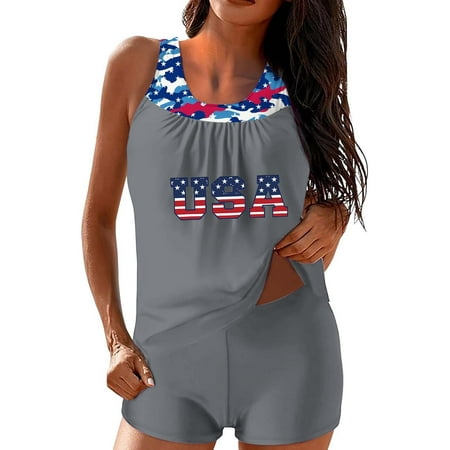 Valueadd Tankini Swimsuits for Women Tankini Bathing Suits Two Piece Graphic Swim Tank Top With Boyshorts Swimwear