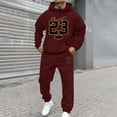 thumbnail image 2 of XIAOCHA Fashion Casual Letter Print Hooded Sweatshirt Set Mens Autumn Winter Sports Outdoor Activities, 2 of 4