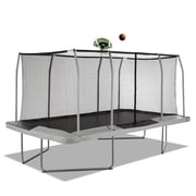 Machrus Upper Bounce 9' X 15' Gymnastics Style, Rectangular Trampoline Set with Premium Top-Ring Enclosure System and Trampoline Basketball Hoop with Ball & Pump
