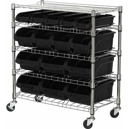 Sandusky 5-Shelf Mobile Bin Shelving Unit, MBU3317BIN15 