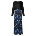 thumbnail image 4 of Christmas Dresses for Women Women's Fashion Casual Christmas Print Round Neck Long Sleeves Oversized Dress for Christmas Party,Dark Blue,XL, 4 of 5