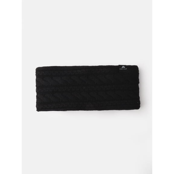 Ozark Trail Womens Cable Headband, Black Soot