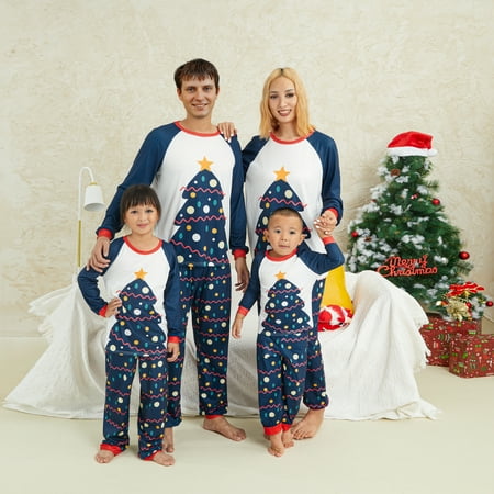 

QILINXUAN Family Christmas Pjs Matching Sets Baby Christmas Matching Jammies for Adults and Kids Holiday Xmas Sleepwear Set