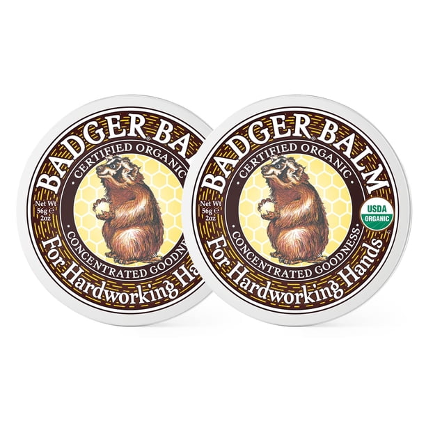 Bálsamo curativo para manos Badger, aloe vera y gaulteria, 60 ml (paquete de 2)