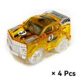 thumbnail image 1 of SUTENGDA 4 Pcs Voitures Lumineuses Jouets de Course Multifonctionnels Flex Style 1, 1 of 4