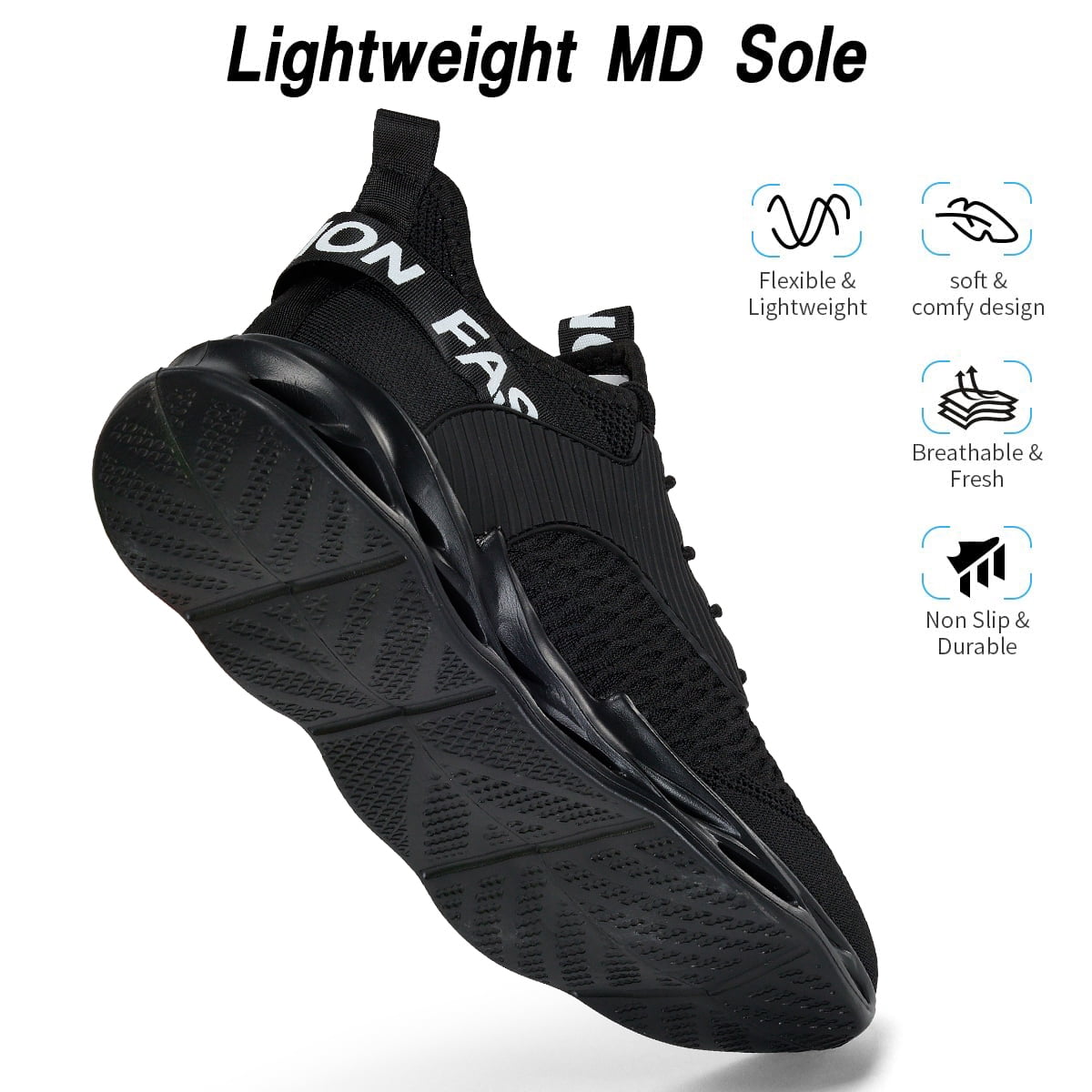 ZUTY Womens Training Running Shoes Breathable Non Slip Fashion Sneakers for Gym Workout Tennis Walking Sports Black 8