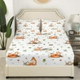 thumbnail image 3 of Erosebridal Cartoon Fox Rabbit Queen Sheet Sets,Jungle Animal Bedding Sets Queen Size,Safari Room Decorative,Ultra Soft,4-Piece, 3 of 7