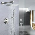 thumbnail image 4 of Cerypsa Brushed Nickle 10 Inches Shower with High Pressure Rain Shower Head and 5-Function Handheld Shower Head, 4 of 8
