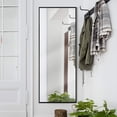 thumbnail image 6 of Head West Glossy Black Float Leaning Rectangular Framed Accent Wall Vanity Mirror - 25 x 64, 6 of 6