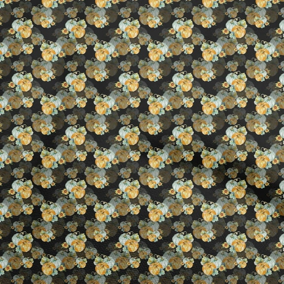 oneOone Polyester Spandex Black Fabric Harvest Sewing Fabric By The Yard Printed Diy Clothing Sewing Supplies 56 Inch Wide