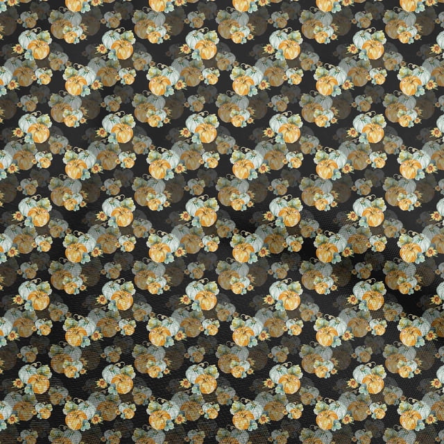 oneOone Popeline de Coton Sergé Tissu Noir Matière de Robe de Récolte Tissu Imprimé Tissu au Mètre 56 Pouces de Large